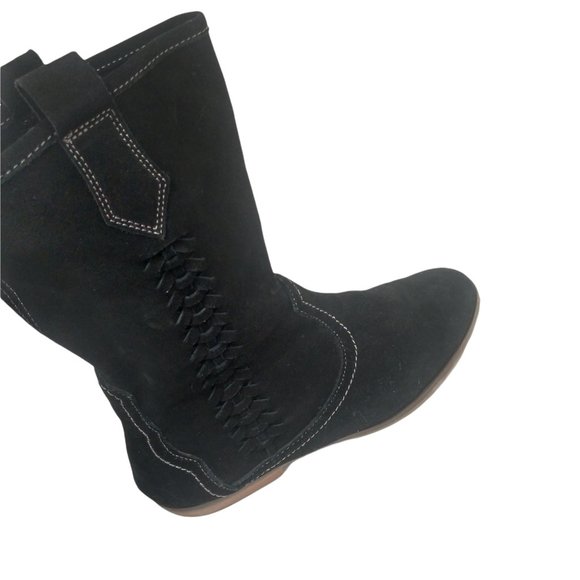 Sporto Bridget Black Suede Cowboy Boots Size 7.5 - Picture 2 of 14